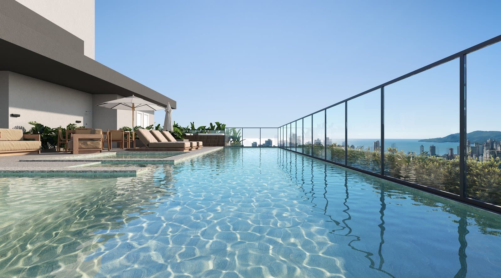 Topo da torre com piscina